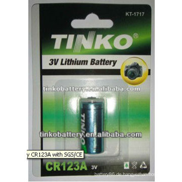 CR123A 3.0v 1300mAh Lithium-Batterie mit guter Qualität